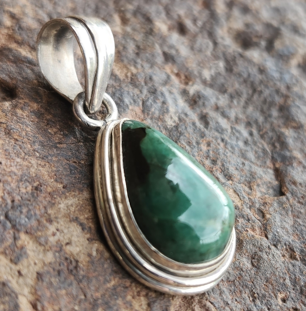 Sterling Silver Ruby Zoisite Gemstone Pendant - image 7